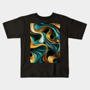 Funky Facade: Trompe-l’oeil Green Turquoise and Gold Kids T-Shirt